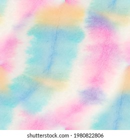 Watercolor Print. Artistic Wash Effect. Trendy Watercolor Print. Seamless Watercolor Dye Design. Grunge Hand Drawn Wallpaper. Beautiful Abstract Tie Dye. Vibrant Fantasy Brush Painting.