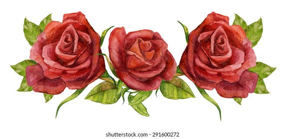 Watercolor Print Rose Stock Illustration 291600272 | Shutterstock