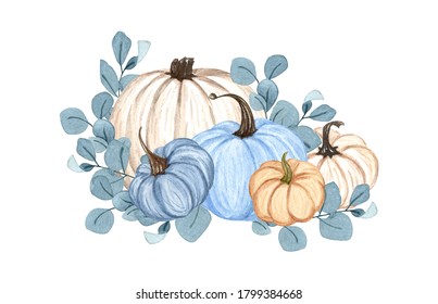 Download Blue Watercolor Pumpkin Images Stock Photos Vectors Shutterstock