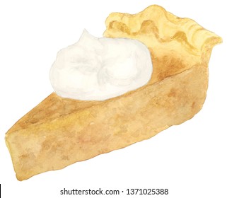 Watercolor Pumpkin Pie Illustration