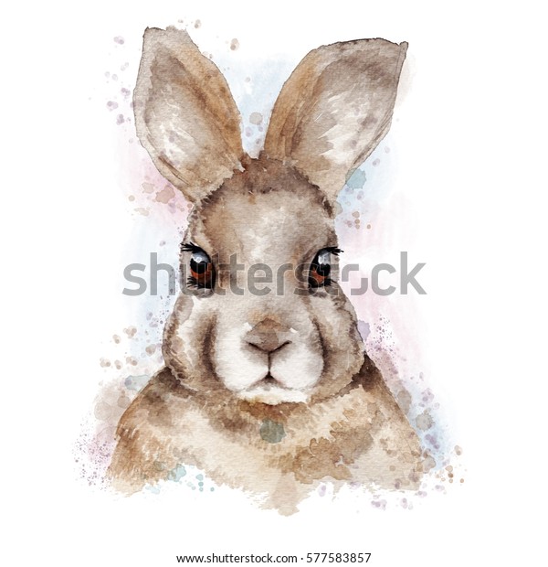 Watercolor Rabbit Portrait Stock Illustration 577583857 | Shutterstock