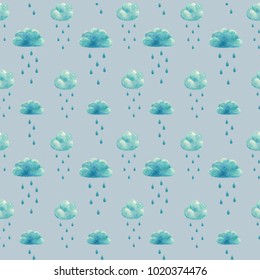 Watercolor Rain Clouds Stock Illustration 1020374476 | Shutterstock