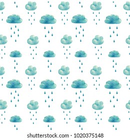 Watercolor Rain Clouds Stock Illustration 1020375148 | Shutterstock