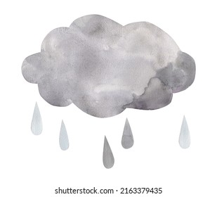 Watercolor Rain Weather Illustration Kids Stock Illustration 2163379435 ...