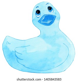 Watercolor Rubber Duck Illustration Rubber Duck Stock Illustration ...