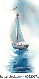 Watercolor Sail Boat