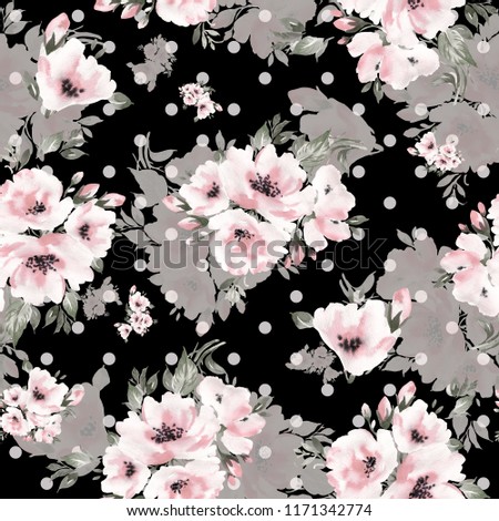 Watercolor seamless pattern beautiful bouquets