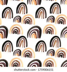 Watercolor Seamless Pattern Brown Rainbows white backgroumd  Black Lives Matter Sign Peace   Friendship Wallpaper 
