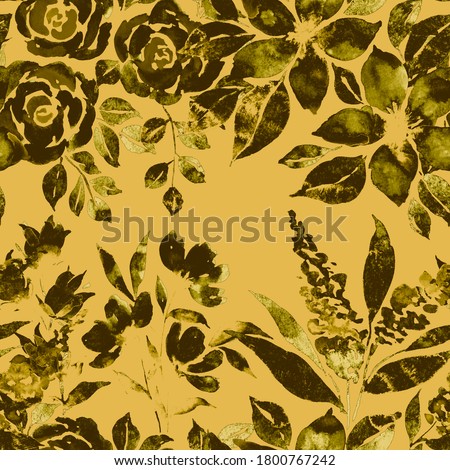 Watercolor seamless pattern with floral bouquets. Vintage botanical illustration. Elegant decoration for any kind of a design. Fashion print with colorful abstract flowers. Watercolor texture.