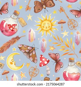 Watercolor seamless pattern magic