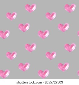 Watercolor seamless pattern sweety love Valentine's day background Hearts and candy pattern