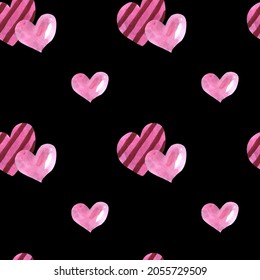 Watercolor seamless pattern sweety love Valentine's day background Hearts and candy pattern