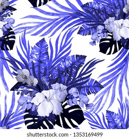 Tropical Seamless Pattern Vector Stock Vector (Royalty Free) 305853332 ...