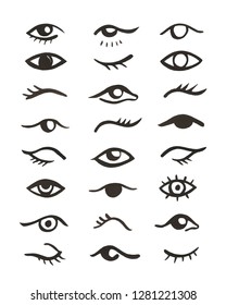 Set Different Female Eyes Long Eyelashes Stock Vector (Royalty Free ...