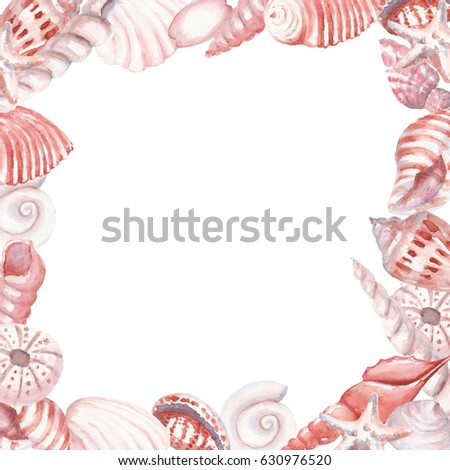 Watercolor shell frame