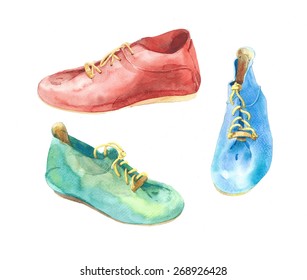 Watercolor Shoe Pattern