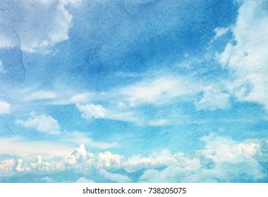 Watercolor Sky As Background
