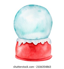 Watercolor Snow Globe Christmas Illustration