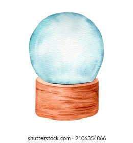 Watercolor Snow Globe Christmas Illustration