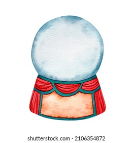 Watercolor Snow Globe Christmas Illustration