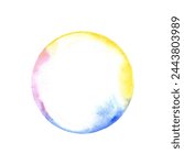 Watercolor soap bubble isolated. Single of Fleeting sphere, Weightless globe and Foam bubble. Watercolor illustration with isolated element 