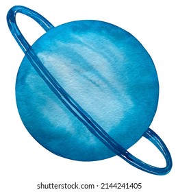 Watercolor Solar System Clip Art Set Transparent Background 