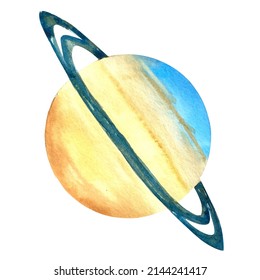 Watercolor Solar System Clip Art Set Transparent Background 
