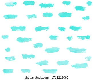 Watercolor Splash. Tiffany Blue White Background