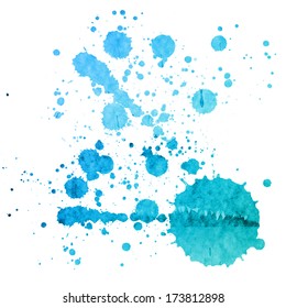 Watercolor Splashes On White Watercolor Background Stock Illustration ...