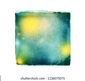 Watercolor Square On White As Background