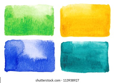 Watercolor Squares Isolated , Hand Painted