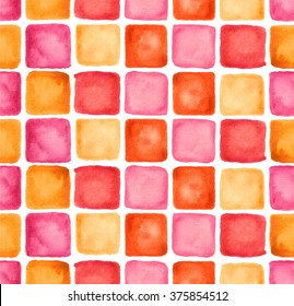 Watercolor Squares Pattern