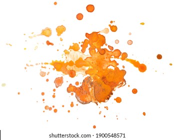 watercolor stain yellow on white background - Shutterstock ID 1900548571