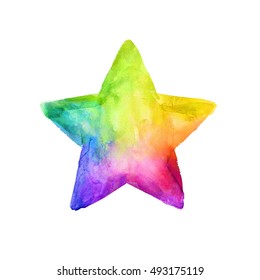 Watercolor Star Symbol Textured Hand Painted Stock Illustration ...