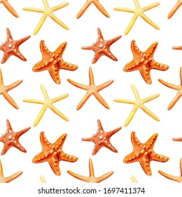 Watercolor Starfish Seamless Hand Drawing Stock Illustration 1697411374 ...