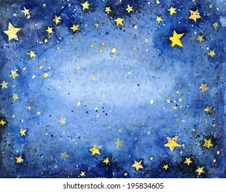 watercolor starry sky