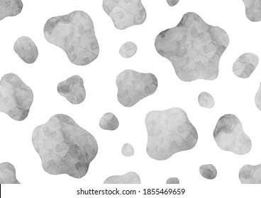 Watercolor style cow pattern background illustration (gray color)
