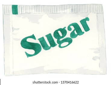 Watercolor Sugar Packet Illustration