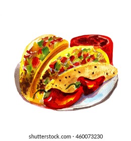 Watercolor Taco 