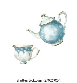 Watercolor Tea Set