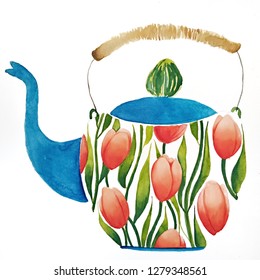 Watercolor Teapot Kettle