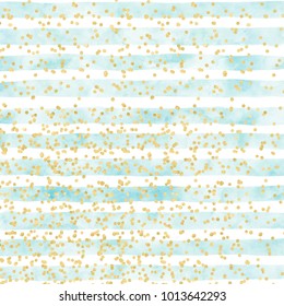 Watercolor Texture With Baby Blue Stripes And Sprinkles