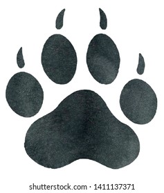 Watercolor Tiger Paw Print Illustration, Tiger Paw Print Clipart