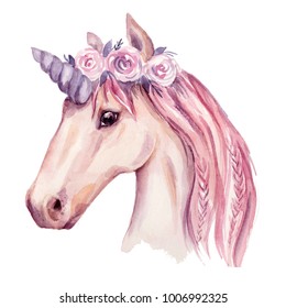 Watercolor Unicorn Illustration