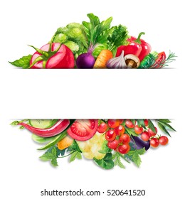 Watercolor Vegetables.