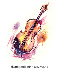 272 Cello Watercolor Images, Stock Photos & Vectors | Shutterstock