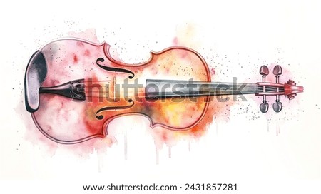 Similar – Image, Stock Photo Musician playing violin. Ink black and white drawing