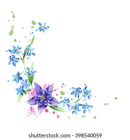 Watercolor Wild Flowers Illustration Floral Wreath Stock Illustration ...