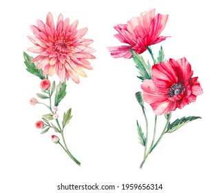 Watercolor wildflowers artwork 