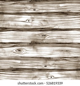 Watercolor Wood Texture Background. Hand Drawn Illustration